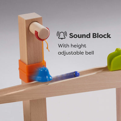 Sound Block with height adjustable bell in Marble Run Funnel Jungle Starter Set