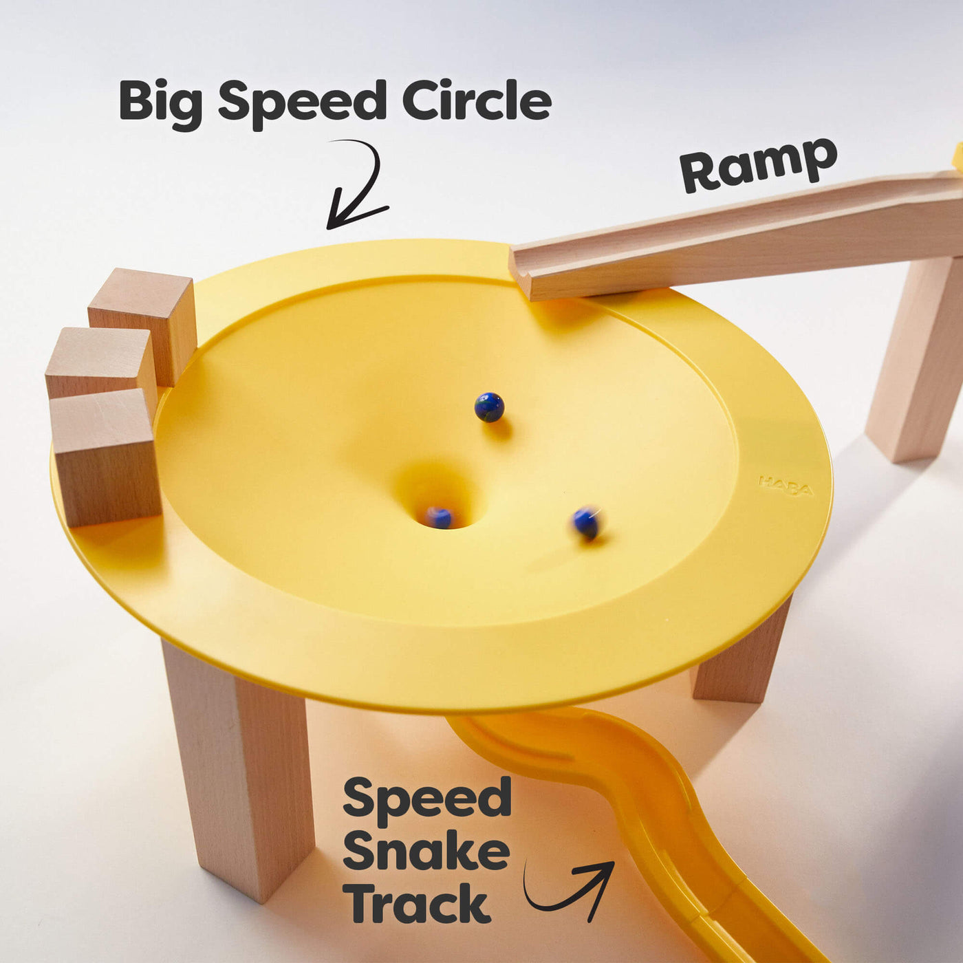 Big speed circle with ramp and speed snake track in Marble Run Funnel Jungle Starter Set