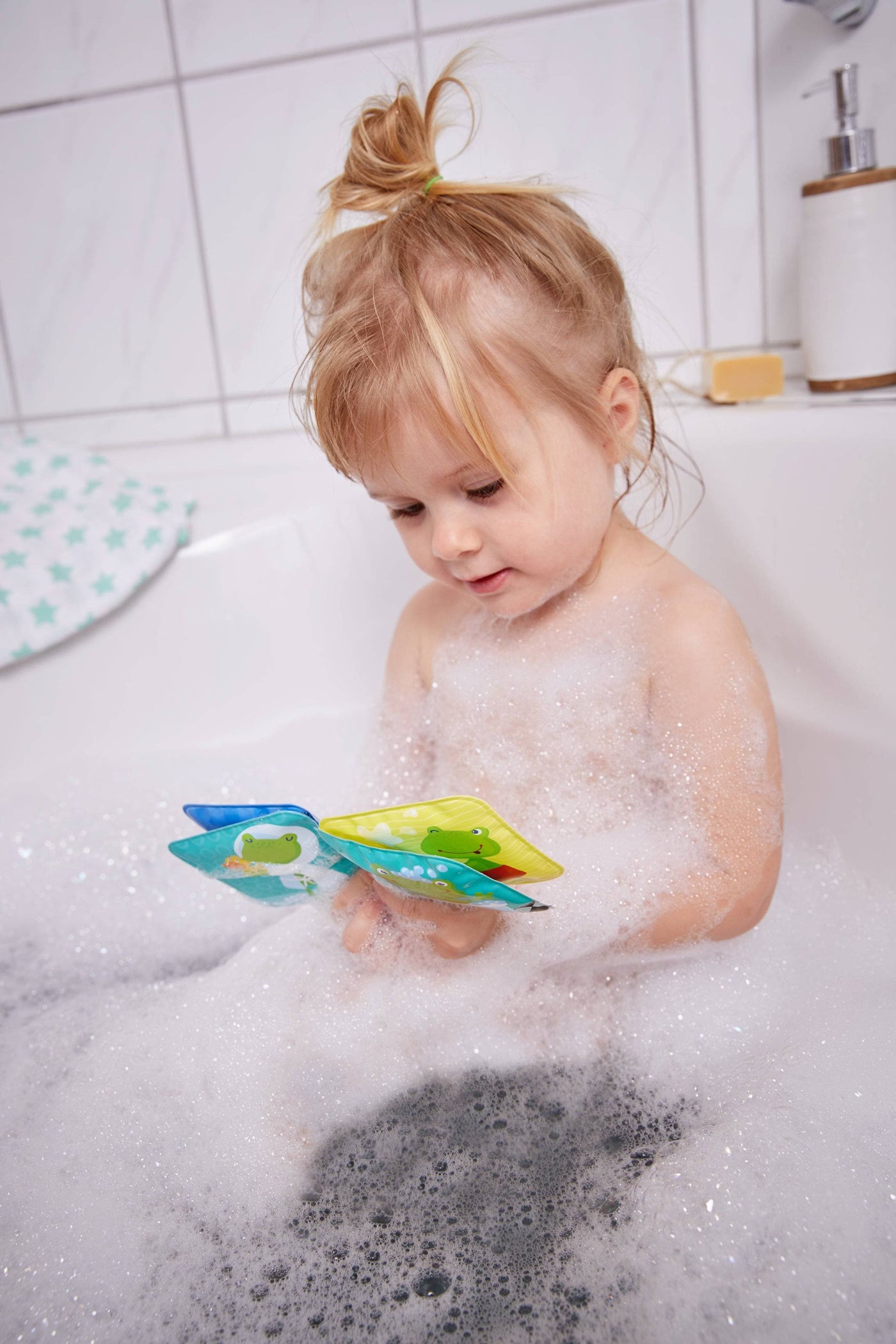 Fritz the Frog Mini Bath Book with Rattle - HABA USA