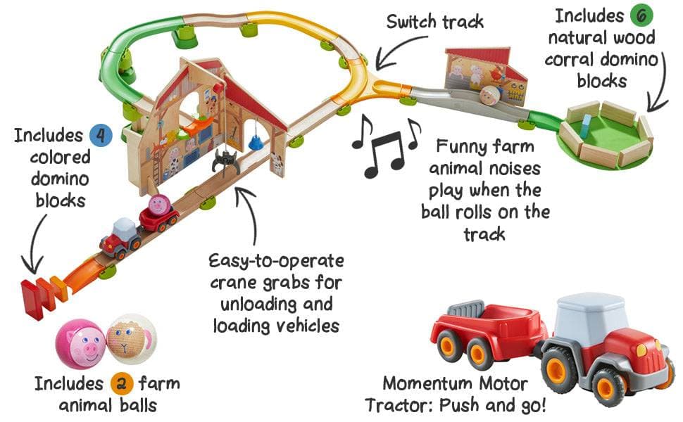 Kullerbu Farmyard Play Track Starter Set with Sound - HABA USA