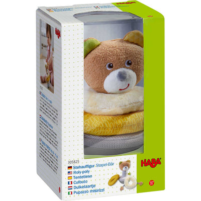 Roly Poly Bear Wobbling Soft Baby Toy with Stacking Rings - HABA USA