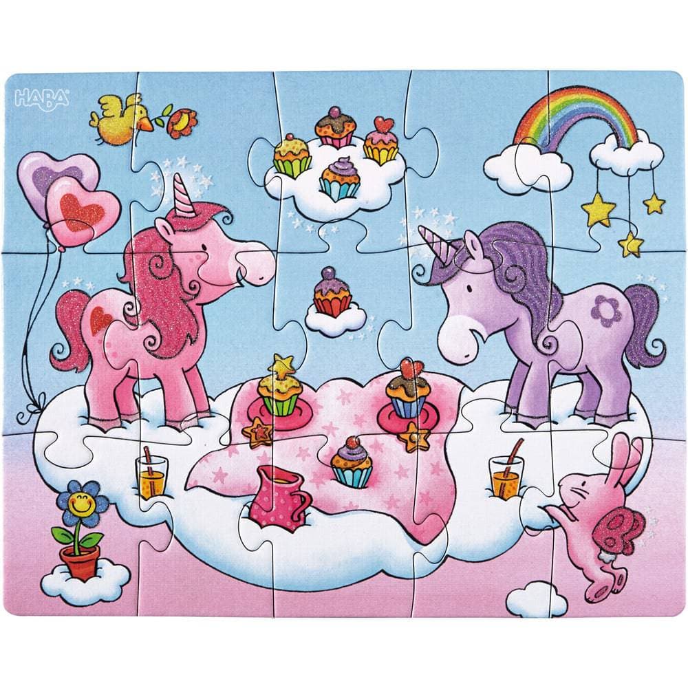 Unicorn Glitterluck Set of 3 Puzzles - HABA USA