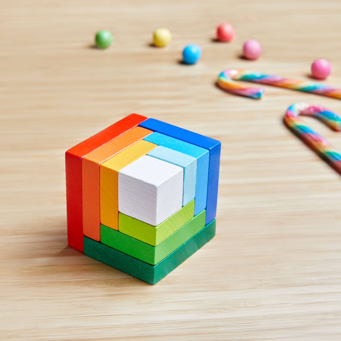 3D Rainbow Cube Arranging Game - HABA USA