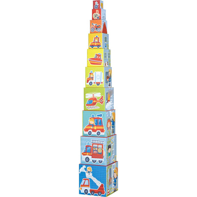 Fire Brigade Sturdy Cardboard Stacking Cubes - HABA USA