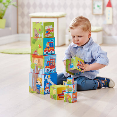 Fire Brigade Sturdy Cardboard Stacking Cubes - HABA USA