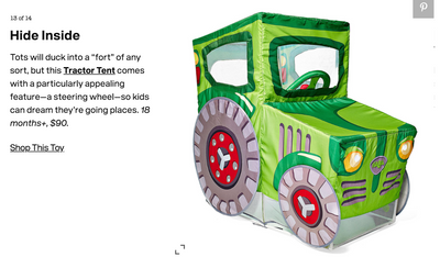 HABA Tractor Tent Chosen as a Parents Magazine "Best Toy of 2018"