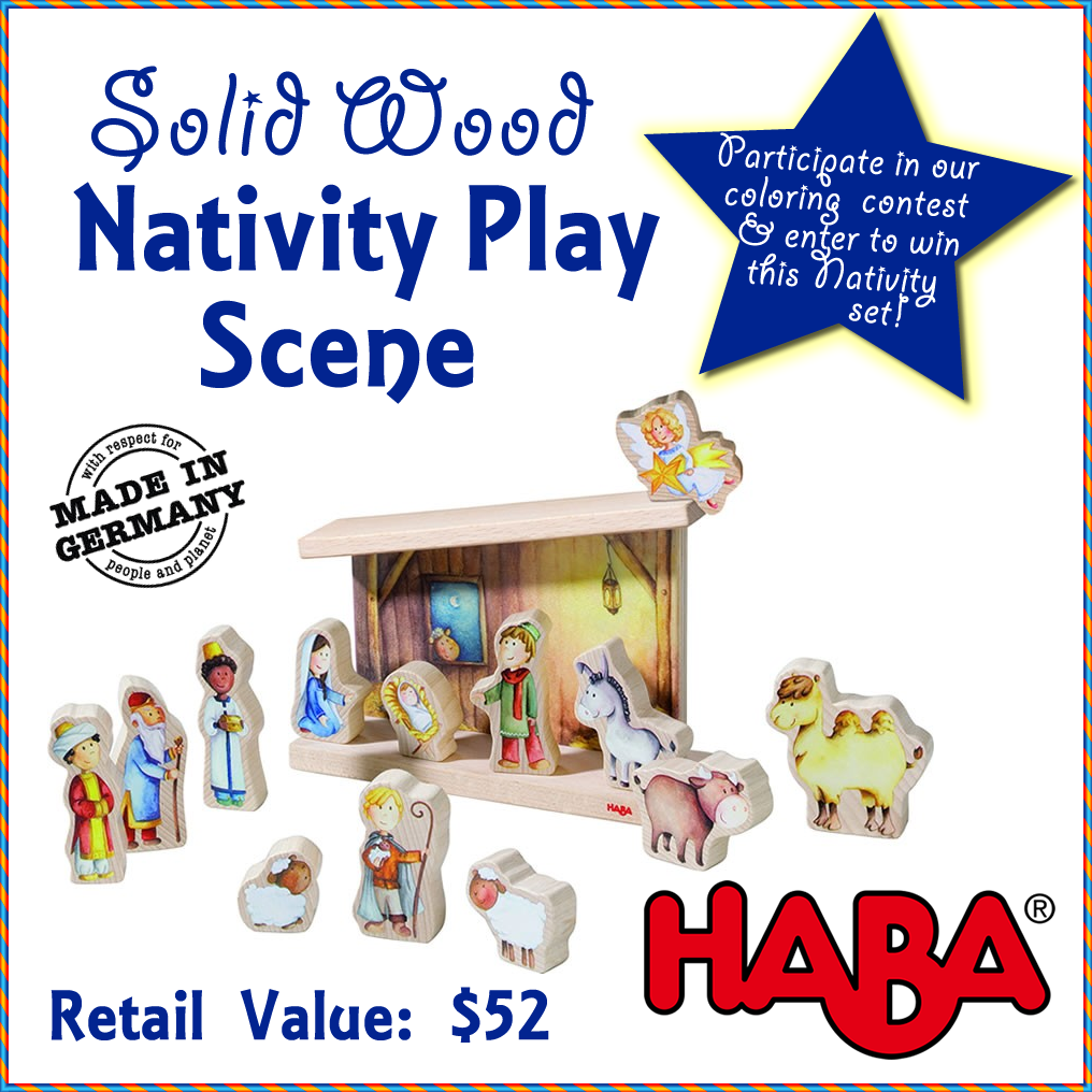 Color & Win - Share Your Child's Masterpiece For a Chance to Win a Nativity Play Scene!