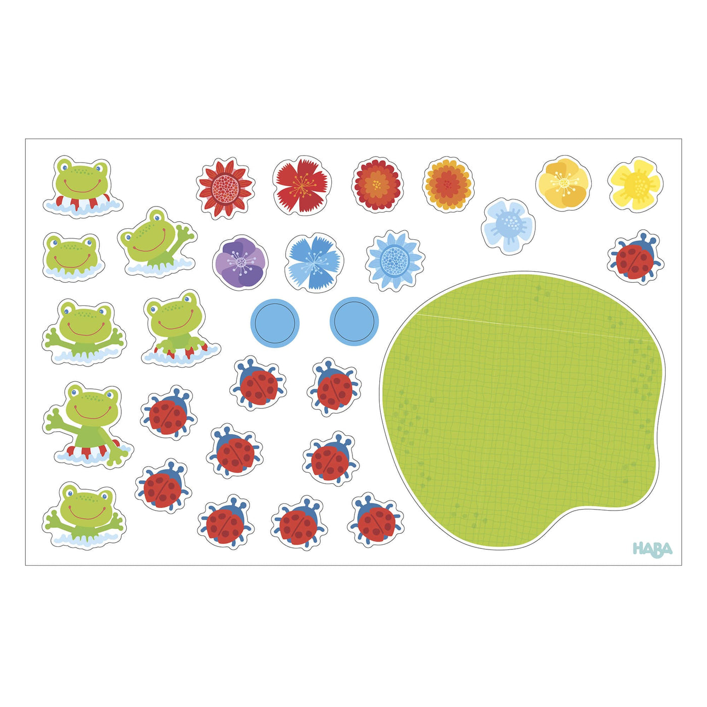 Magnetic frogs, ladybugs, flowers for magnetic travel game