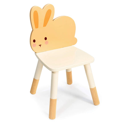 Children's chair with rabbit design on a white background