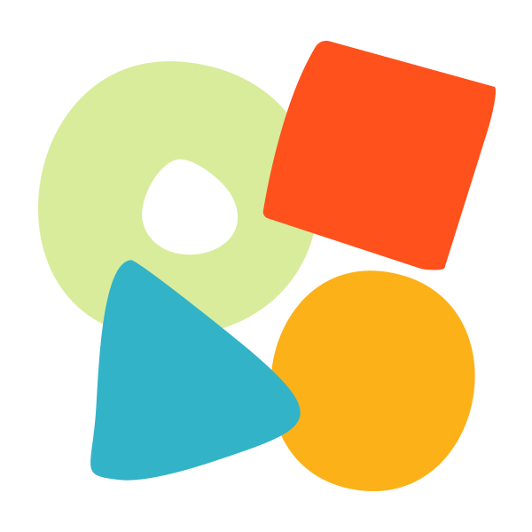 A loop, square, triangle and circle illustration