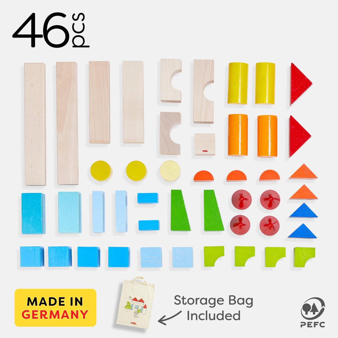 Colored Wooden Building Blocks - 46 Piece Set– HABA USA
