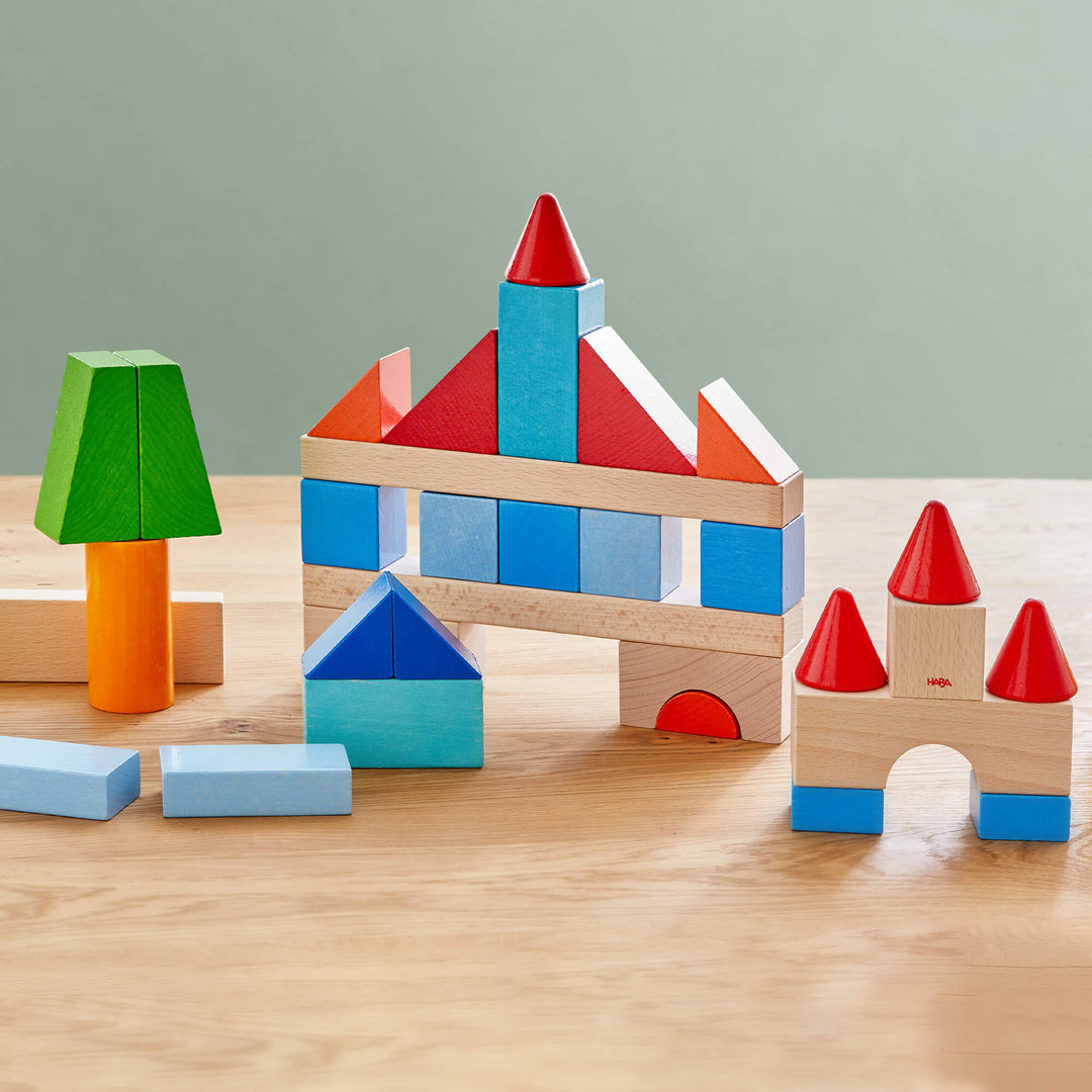 Colored Wooden Building Blocks - 46 Piece Set | HABA USA
