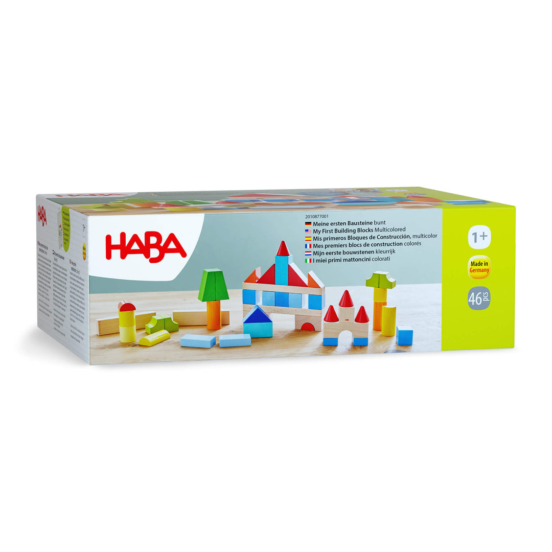 ＨＡＢＡセットおまけ付き Colored Wooden Building Blocks - 46 Piece Set | HABA USA