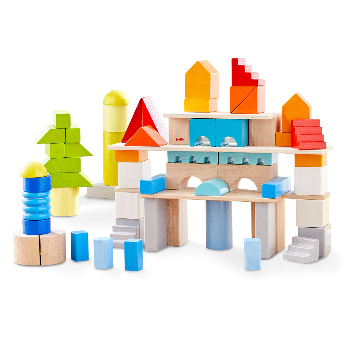 Colored Wooden Building Blocks - 85 Piece Set– HABA USA