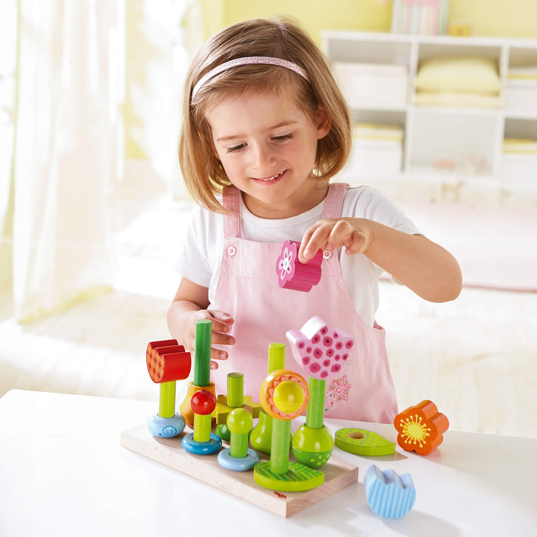 Flower Garden Wooden Sorting and Stacking Game | HABA USA