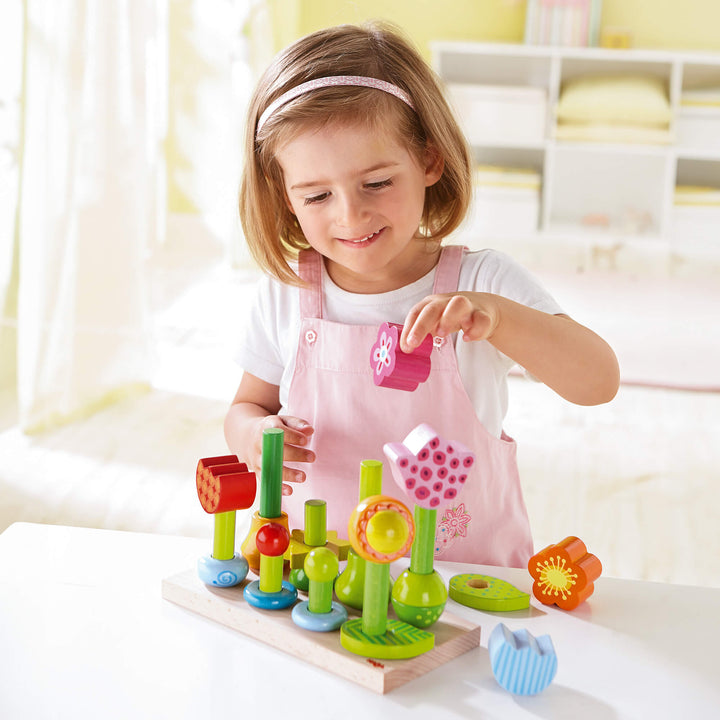 Flower Garden Wooden Sorting and Stacking Game | HABA USA