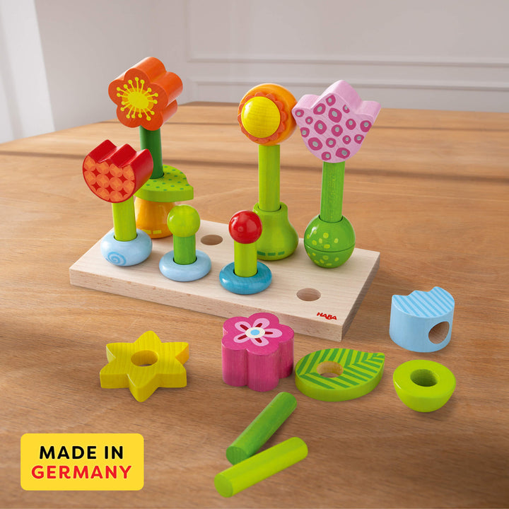 Flower Garden Wooden Sorting and Stacking Game | HABA USA