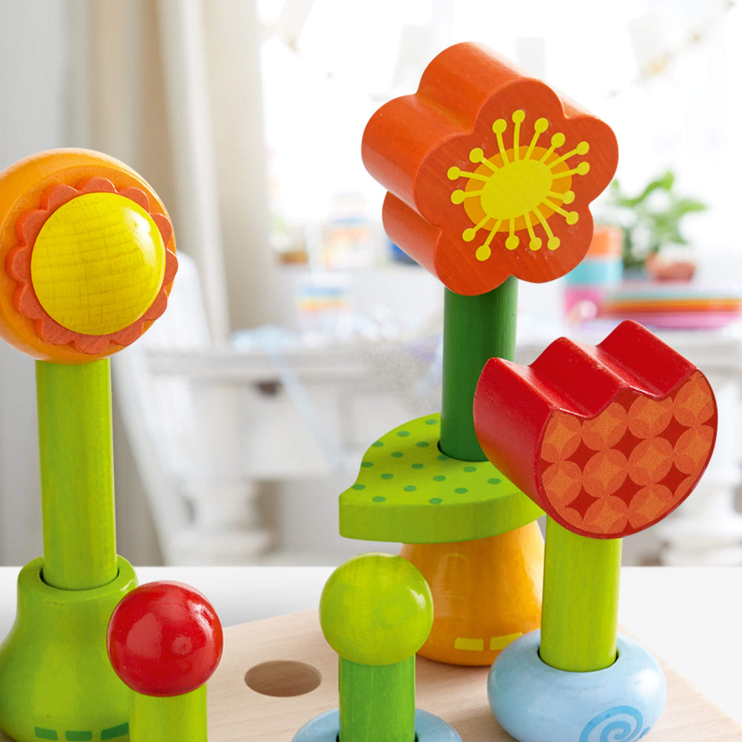 Flower Garden Wooden Sorting and Stacking Game | HABA USA
