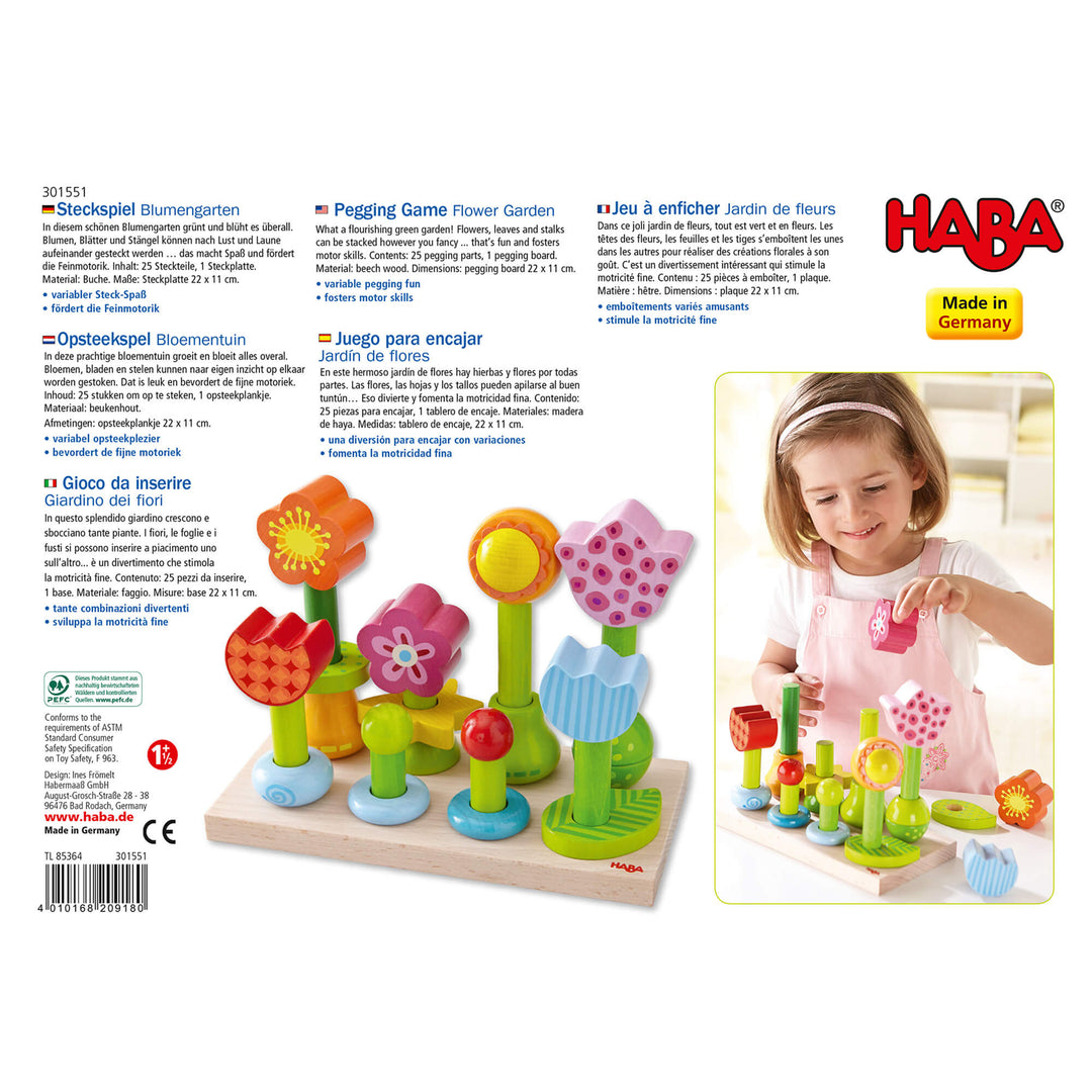 Flower Garden Wooden Sorting and Stacking Game | HABA USA