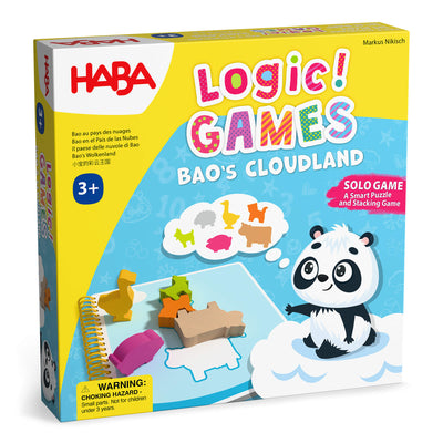 HABA Logic! Games Bao's Cloudland educational game packaging with panda illustration