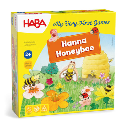 My Very First Games Hanna Honeybee game box with illustrated bee and beehive scene