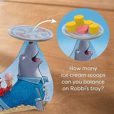 How many ice cream scoops can you balance on Robbi’s tray?