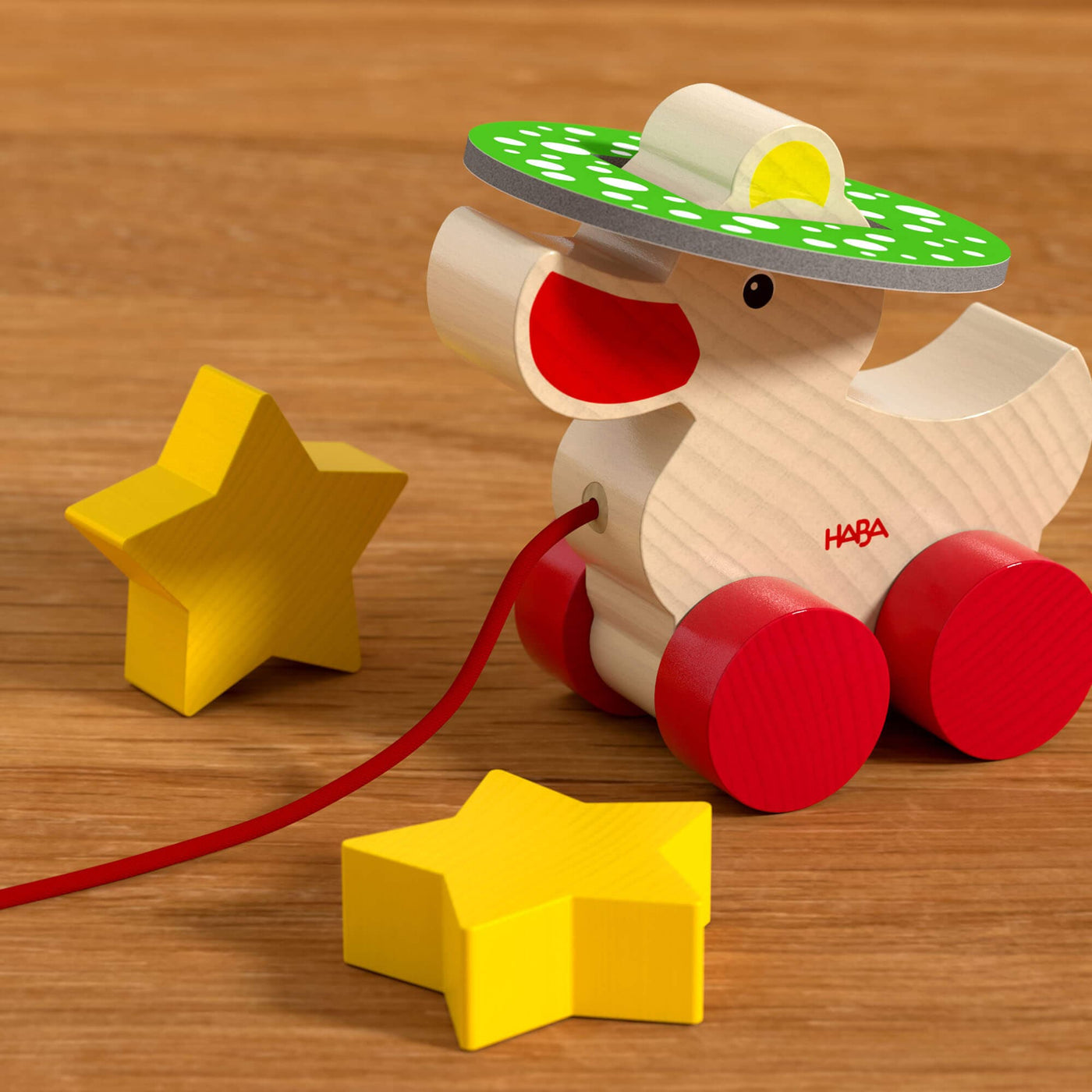 HABA wooden Duck with hat and stars