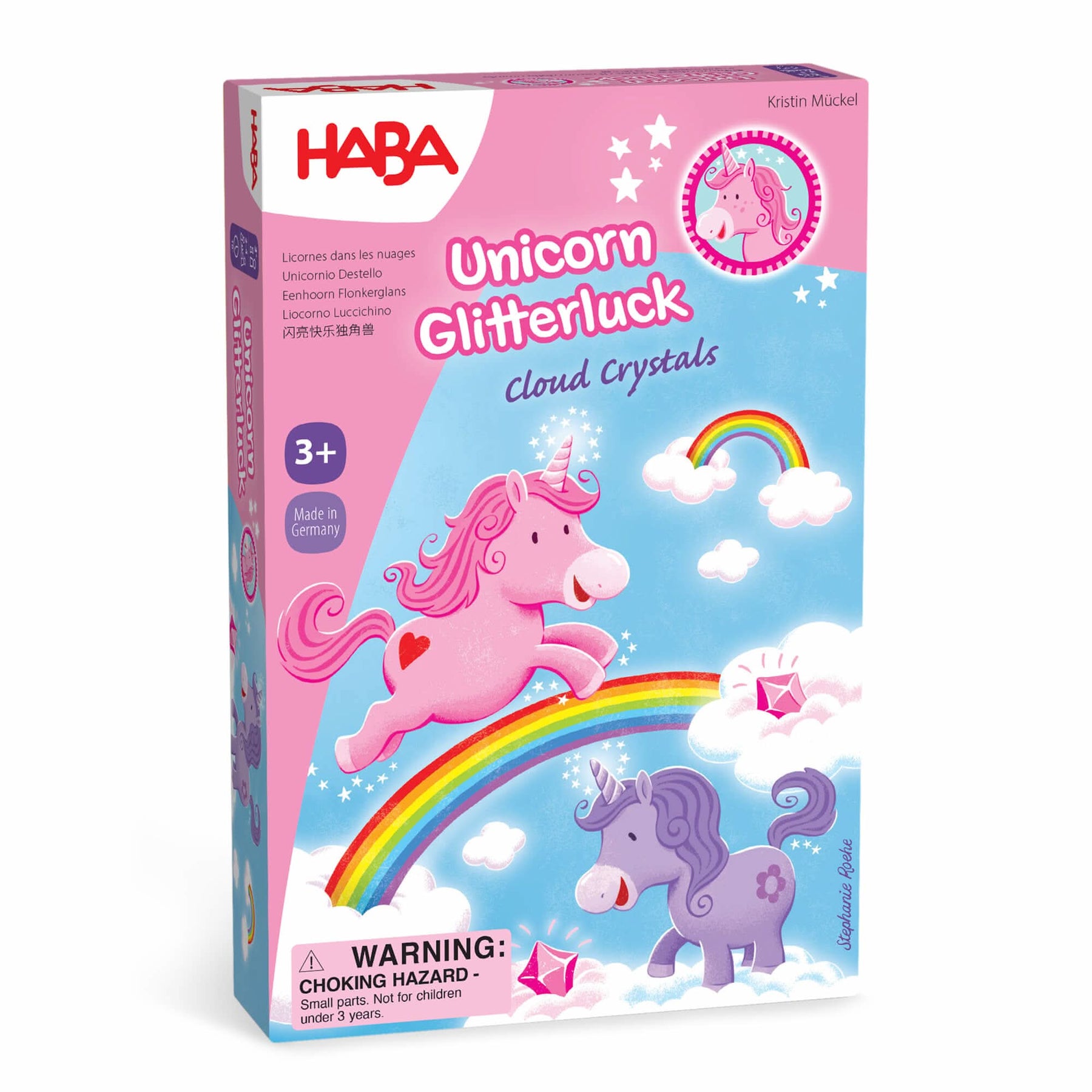 HABA Unicorno Glitter Felice: Gioco Da Tavolo Cooperativo Per Bambini 4+, Festa Nel Paese Delle Nuvole