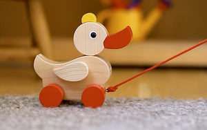 HABA Wooden Duck on carpet