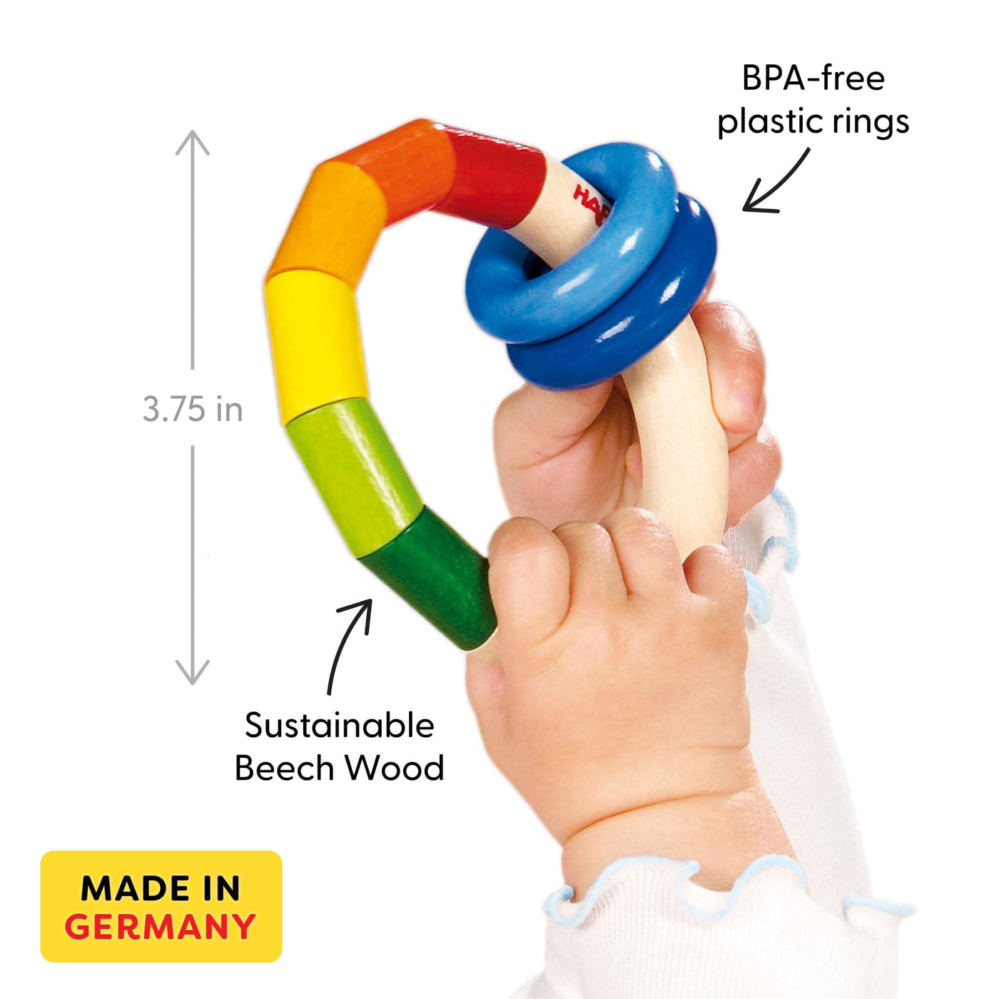 Kringelring Wooden Baby Rattle - HABA USA