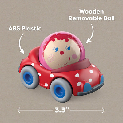 3.3" toy car made of ABS plastic with a removable wooden ball