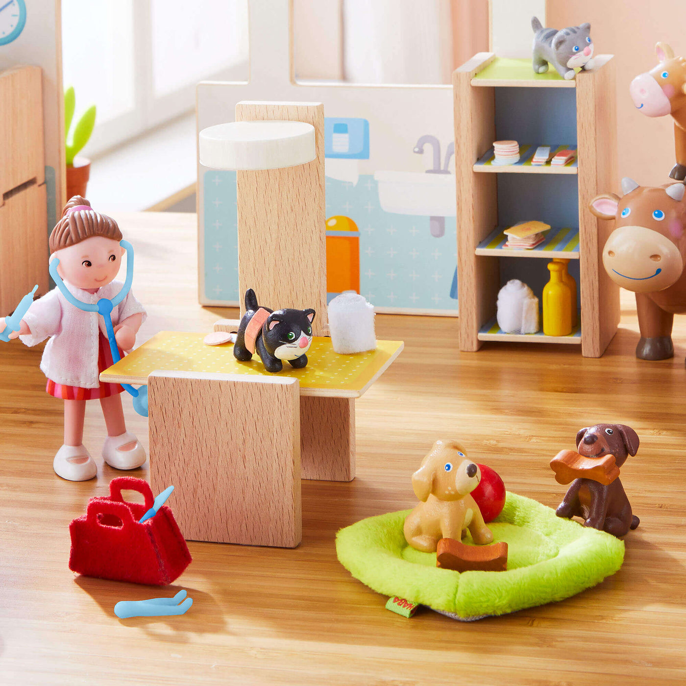 HABA Little Friends Puppy Love Playset at the vet