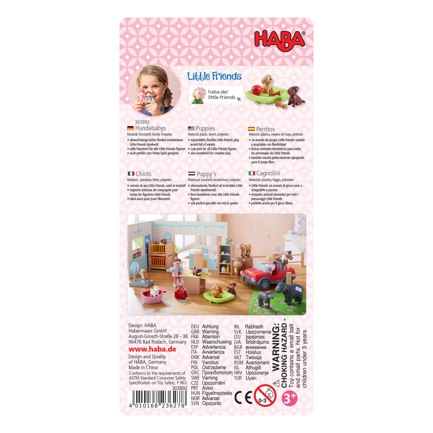 HABA Little Friends Puppy Love Playset back of packaging