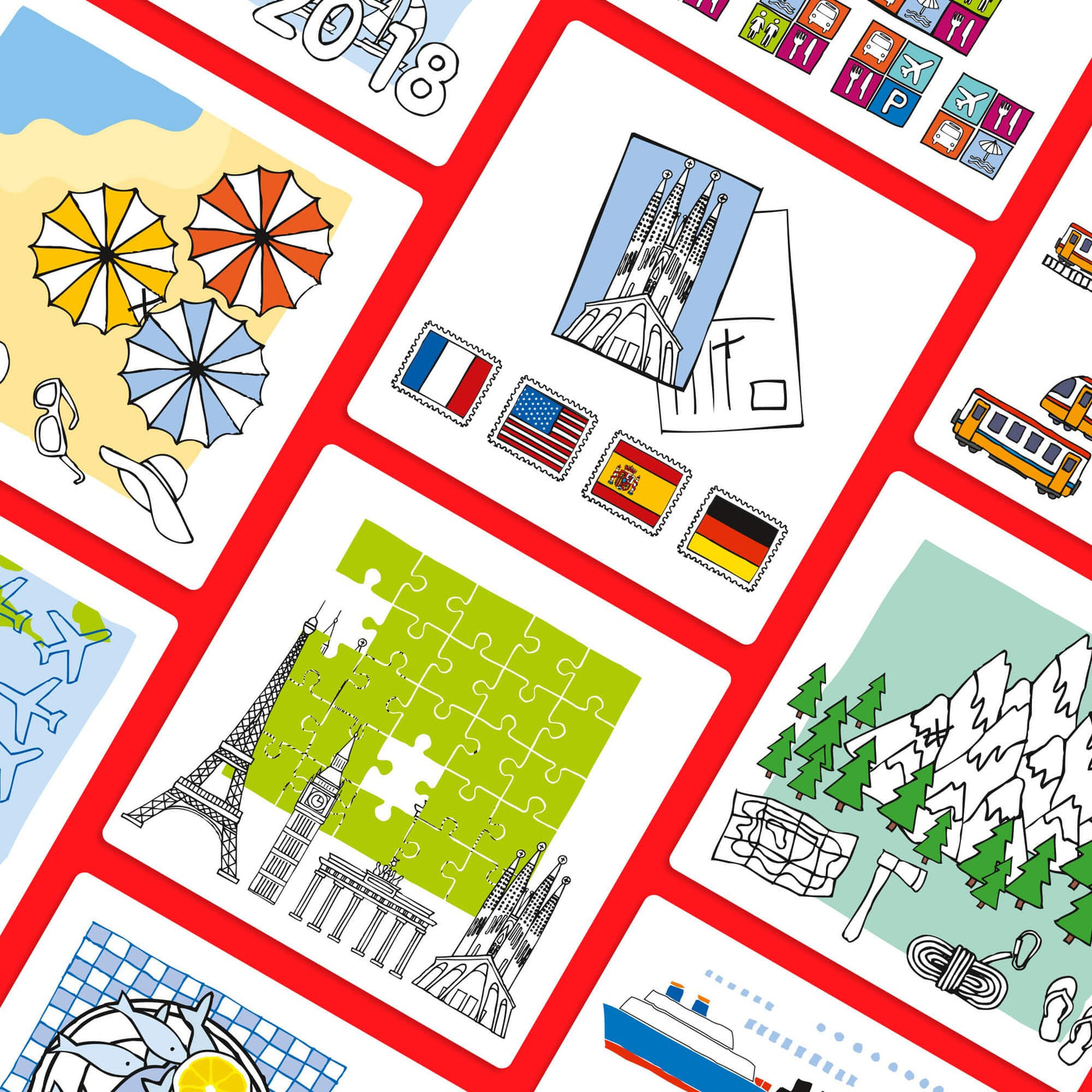 Cards from HABA Logic! CASE Expansion Set - Vacation & Travel