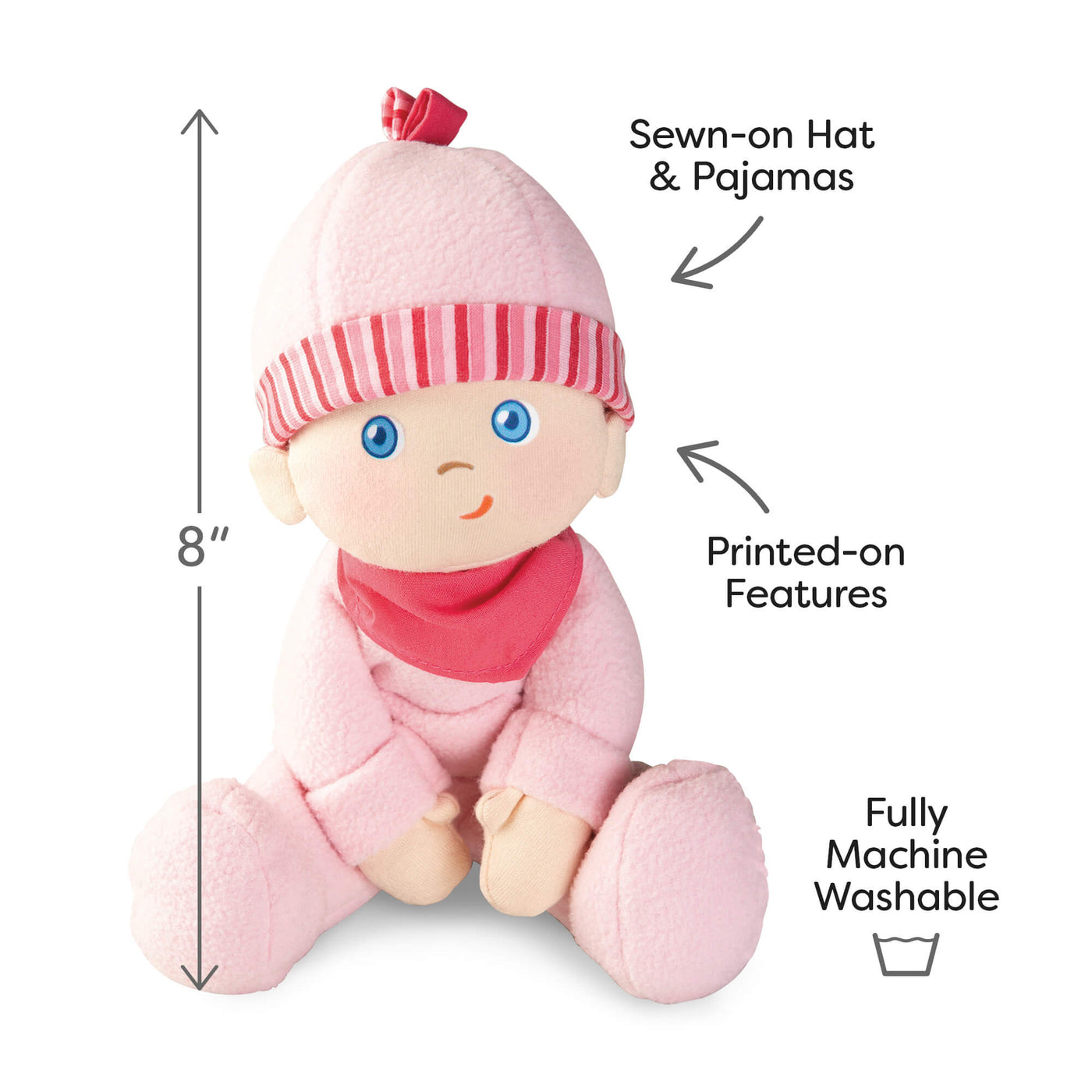 Snug Up 8” Pink Baby Doll | Plush Toys for Babies | HABA USA