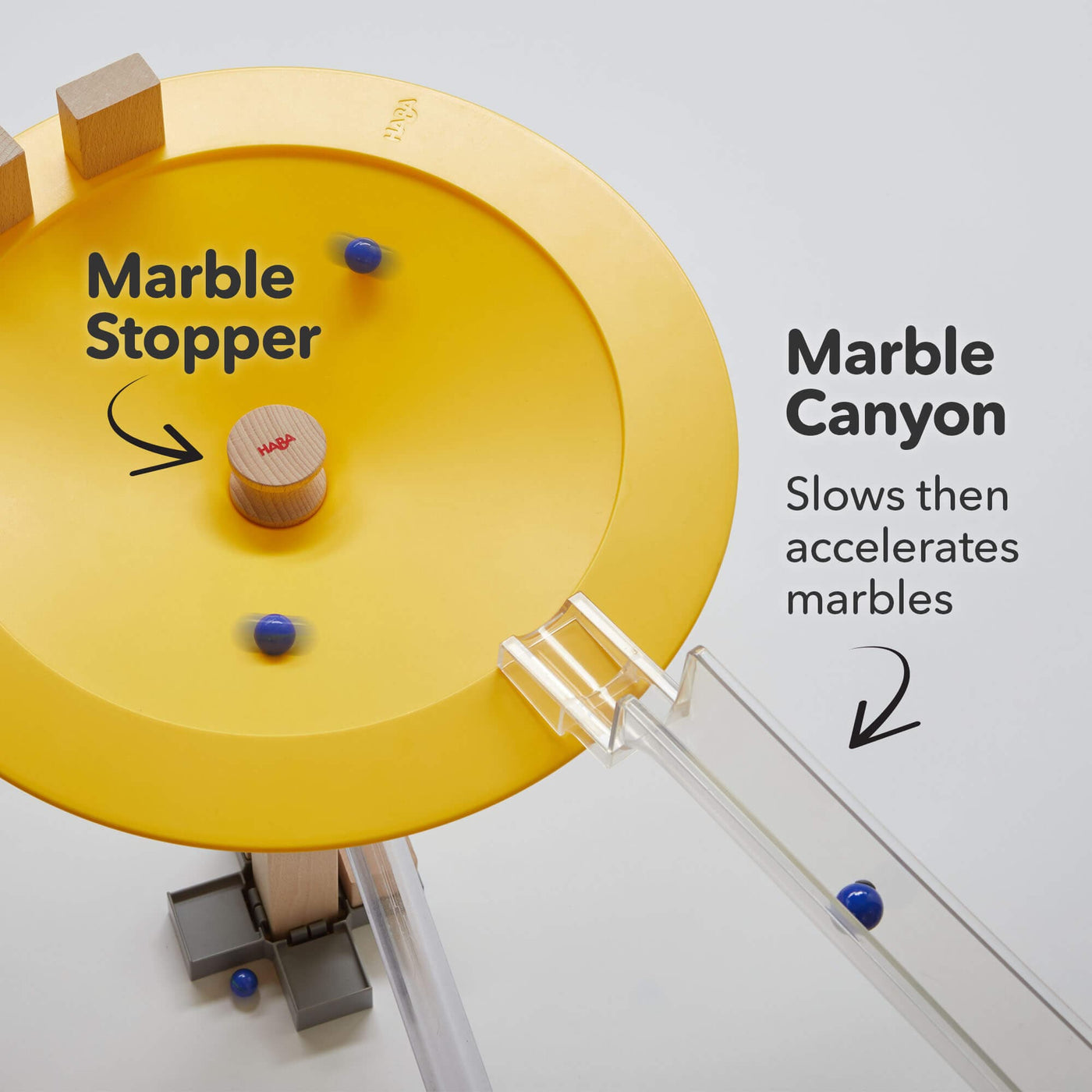 Marble Run Master Construction Set - Marble stopper and marble canyon that slows that accelerates marbles
