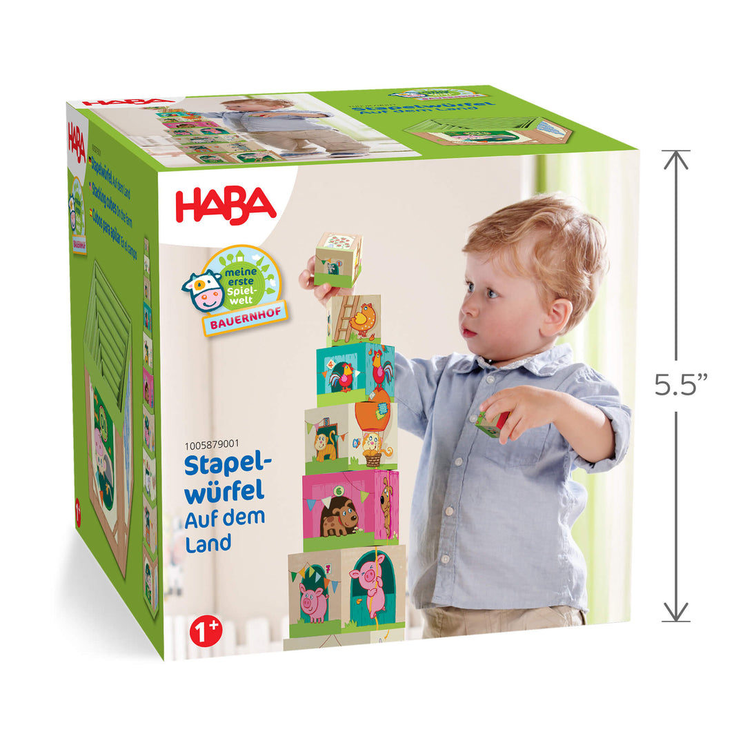 On the Farm Cardboard Stacking Nesting Cubes HABA USA