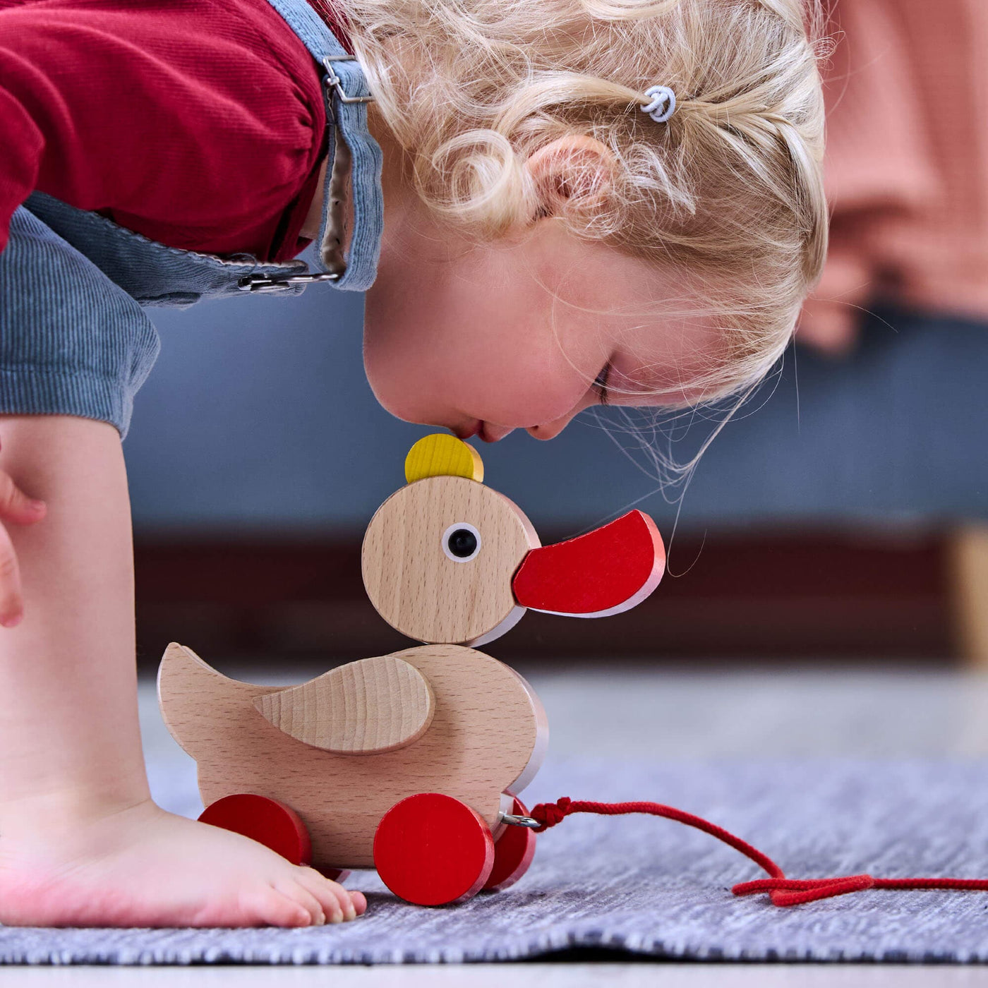 Duck Riding Toy Wooden Duck Pull Toy
