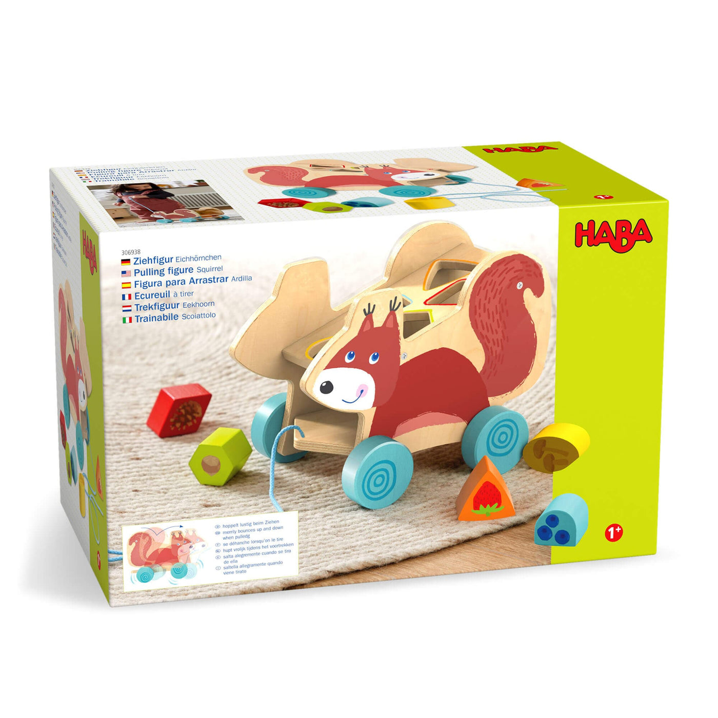 Squirrel Pull Along Toy Sorting Box - HABA USA