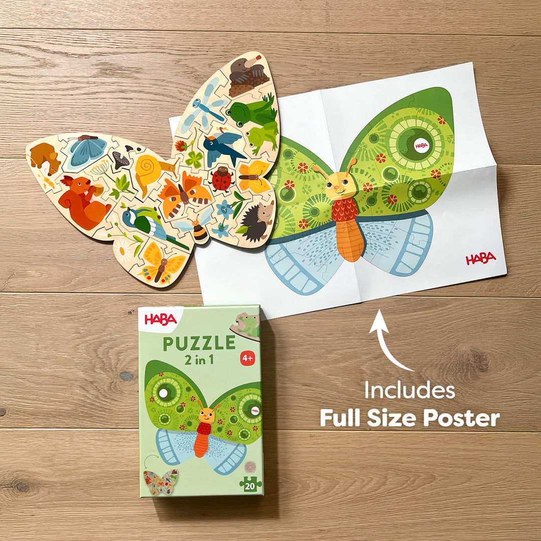 Butterfly 2-in-1 Wooden Puzzle– HABA USA