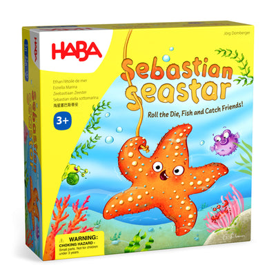 HABA Sebastian Seastar game box with a starfish illustration on a colorful background