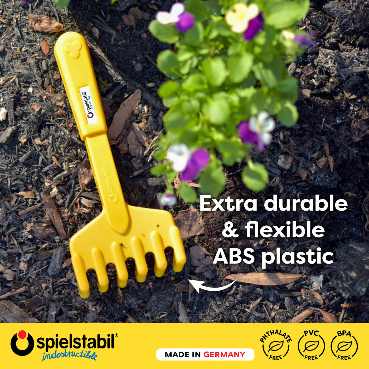 Spielstabil is made in Germany, Phthalate free, PVC free, BPA free, and is made with extra durable and flexible ABS plastic.