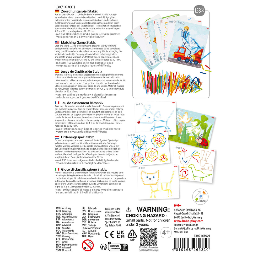 Stabix Wooden Arranging & Matching Game– HABA USA