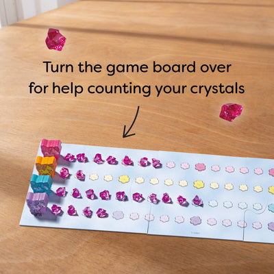 Turn the game board over for help counting your crystals