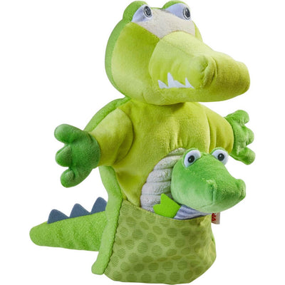 Glove Puppet Crocodile With Baby Hatchling Finger Puppet
