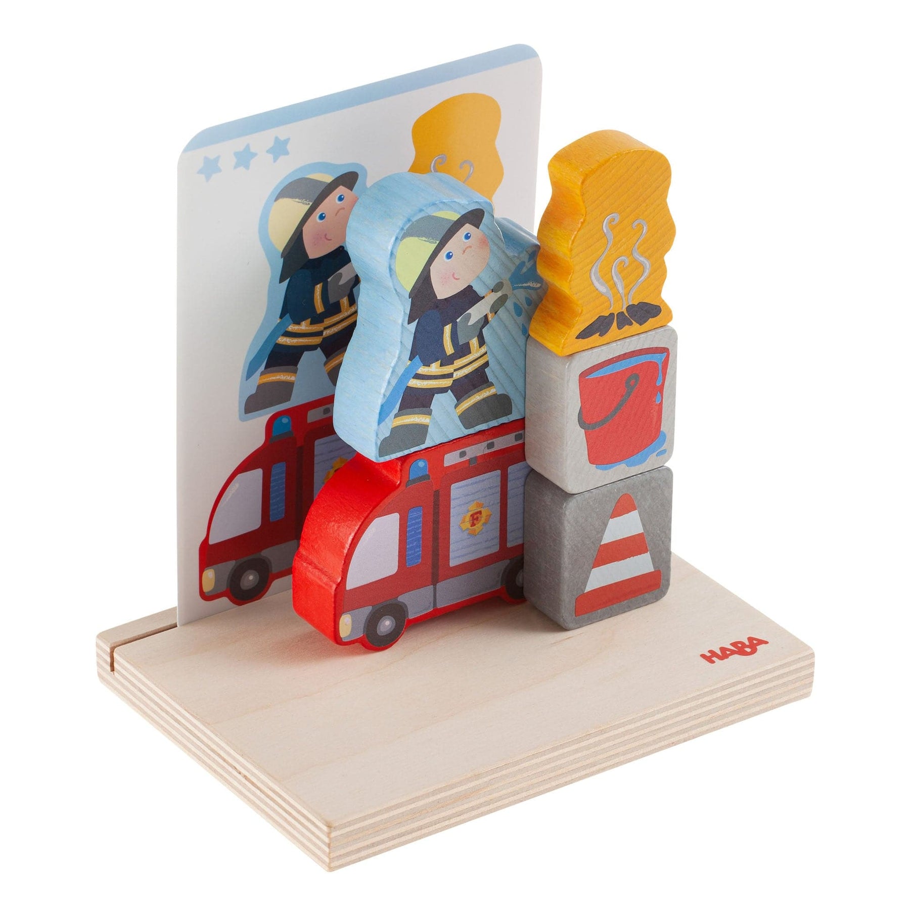 Haba Fire Brigade Sturdy Cardboard Nesting & Stacking Cubes