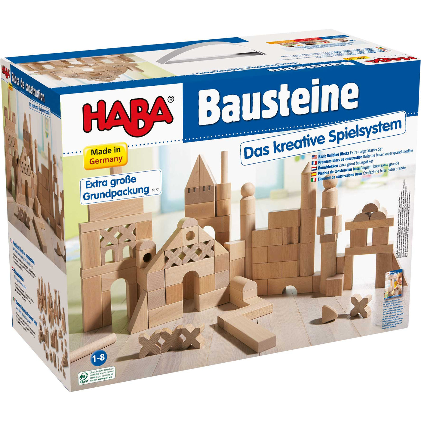 Basic Building Blocks 102 Piece Extra Large Wooden Starter Set - HABA USA