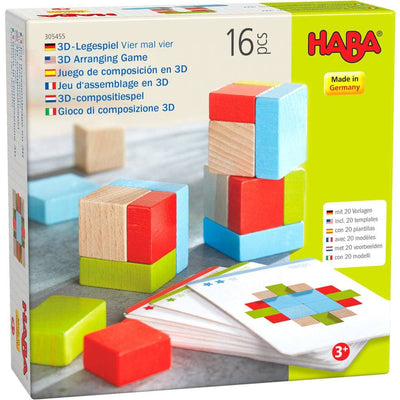 Four by Four 3D Arranging Game Wooden Building Blocks - HABA USA
