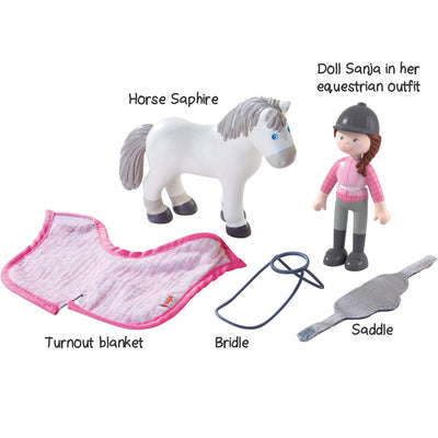 Little Friends Rider Sanya and Horse Saphira Play Set - HABA USA