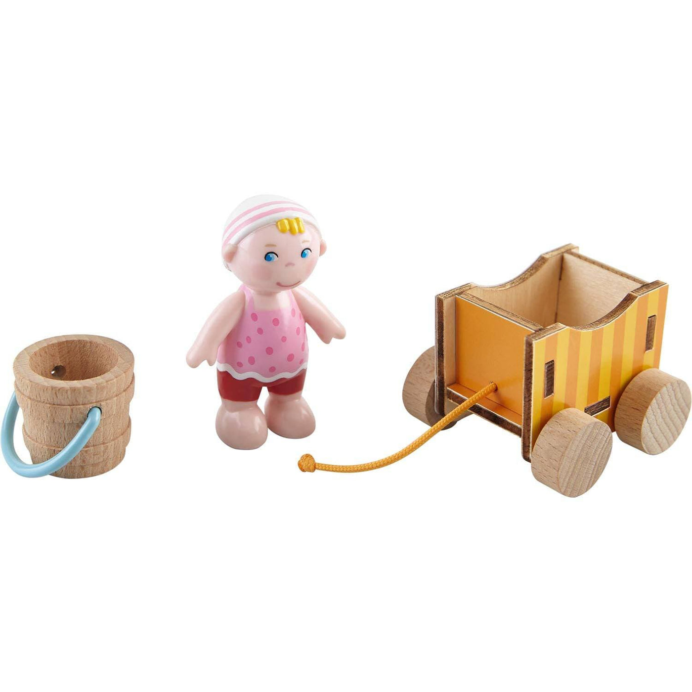Little Friends Baby Nora Doll with Wagon & Pail - HABA USA